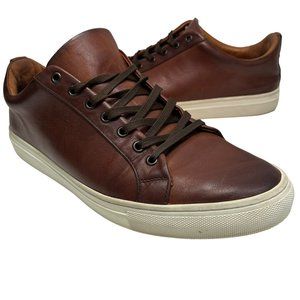 Brown Leather Low-Top Sneakers with Classic Design
